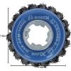 imageBOSCH WBX328 3 In XLOCK Arbor Carbon Steel Knotted Wire Single Row Cup Brush For Applications in Removing Weld Scale Burrs and Corrosion Preparing Painting SurfacesCarbon Steel Wire Cup Brush