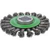 imageBOSCH WBX328 3 In XLOCK Arbor Carbon Steel Knotted Wire Single Row Cup Brush For Applications in Removing Weld Scale Burrs and Corrosion Preparing Painting SurfacesStainless Steel Wire Wheel