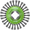 imageBOSCH WBX328 3 In XLOCK Arbor Carbon Steel Knotted Wire Single Row Cup Brush For Applications in Removing Weld Scale Burrs and Corrosion Preparing Painting SurfacesStainless Steel Wire Wheel