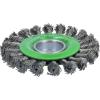 imageBOSCH WBX328 3 In XLOCK Arbor Carbon Steel Knotted Wire Single Row Cup Brush For Applications in Removing Weld Scale Burrs and Corrosion Preparing Painting SurfacesStainless Steel Wire Wheel