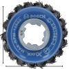 imageBOSCH WBX328 3 In XLOCK Arbor Carbon Steel Knotted Wire Single Row Cup Brush For Applications in Removing Weld Scale Burrs and Corrosion Preparing Painting SurfacesCarbon Steel Wire Cup Brush