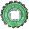 imageBOSCH WBX328 3 In XLOCK Arbor Carbon Steel Knotted Wire Single Row Cup Brush For Applications in Removing Weld Scale Burrs and Corrosion Preparing Painting SurfacesStainless Steel Wire Wheel