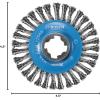 imageBOSCH WBX328 3 In XLOCK Arbor Carbon Steel Knotted Wire Single Row Cup Brush For Applications in Removing Weld Scale Burrs and Corrosion Preparing Painting SurfacesCarbon Steel Wire Wheel