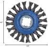 imageBOSCH WBX328 3 In XLOCK Arbor Carbon Steel Knotted Wire Single Row Cup Brush For Applications in Removing Weld Scale Burrs and Corrosion Preparing Painting SurfacesCarbon Steel Wire Wheel