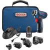 imageBOSCH GSR12V140FCB22 12V DrillDriver 5In1 Flexiclick System  Torque Lightweight Magnetic Bit Holder Keyless Chuck Right Angle ampamp Offset Attachments Includes 20 Ah Batteries ampamp ChargerFlexiclick