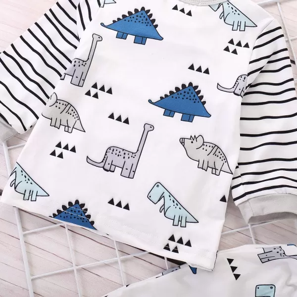 Baby Girls Fall Long Sleeve Stripe Romper+ Long Pant Dinosaur Clothes Outfits Sets 3-6 Months