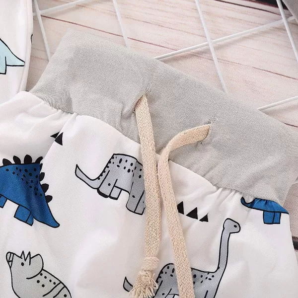 Baby Girls Fall Long Sleeve Stripe Romper+ Long Pant Dinosaur Clothes Outfits Sets 3-6 Months