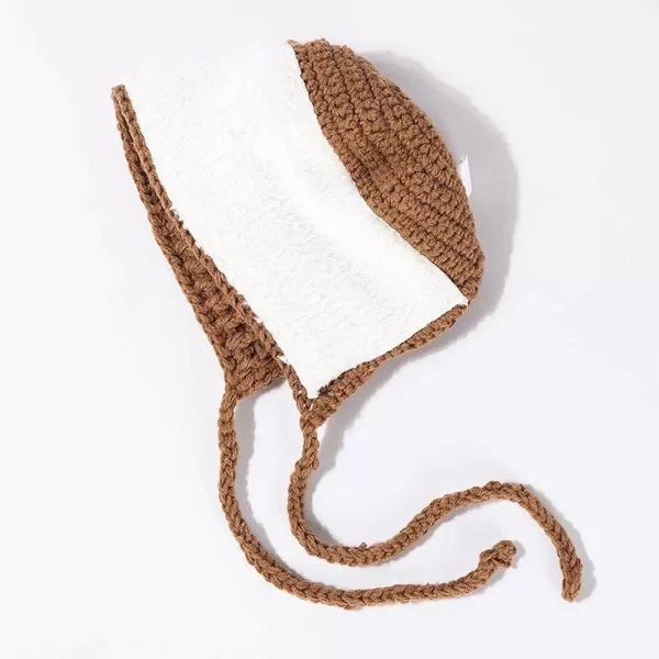 Baby Infant Girls Winter Warm Knit Hats Fashion Cute Animal Benaie Protection Cap for 6-24 Months