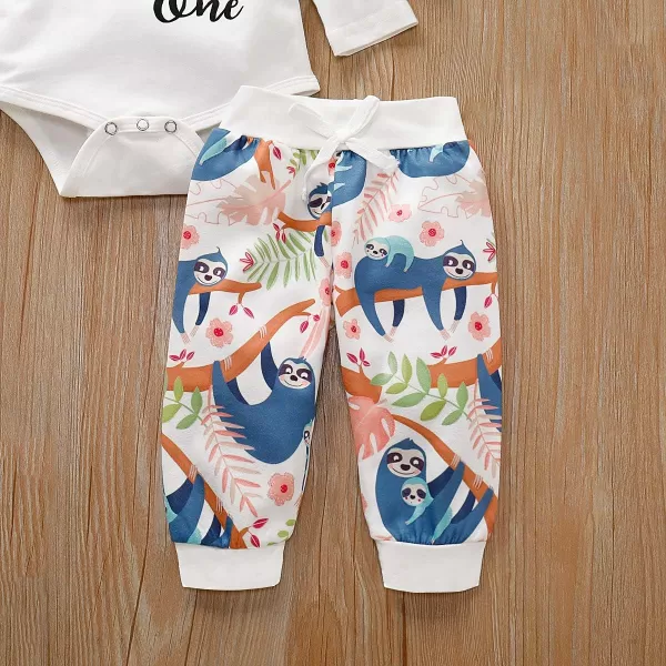 Newborn Baby Boys Girls Fall Long Sleeve Printed Animal Cute Clothing Set Cotton Outfit 0-3 Months