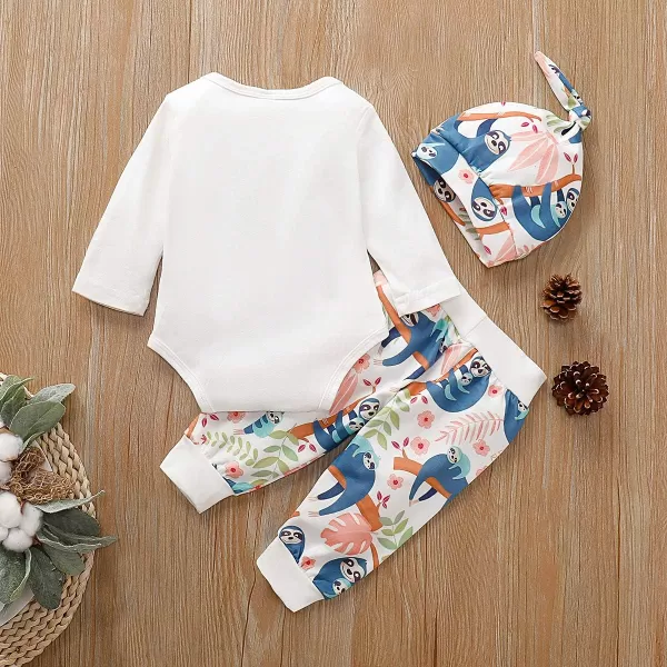 Newborn Baby Boys Girls Fall Long Sleeve Printed Animal Cute Clothing Set Cotton Outfit 0-3 Months