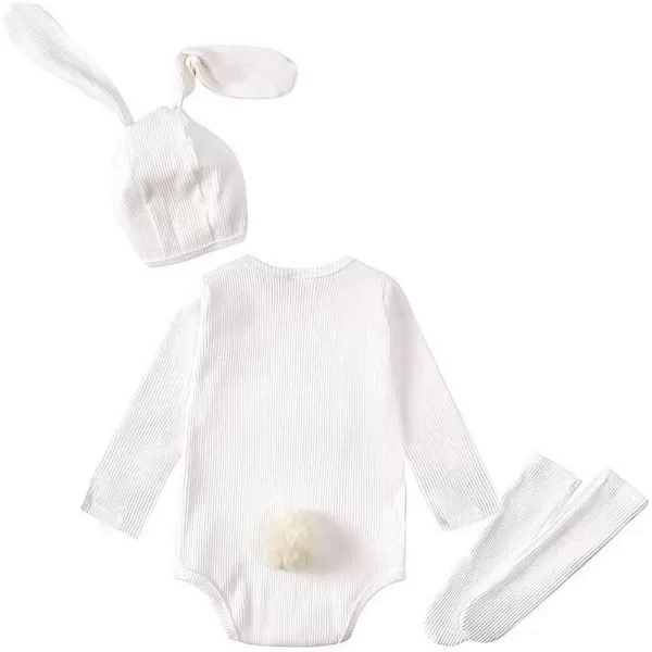 Simplee kids Animal Bunny Baby Easter Romper Long Ear Rabbit Hoodie Romper Jumpsuit with Zipper