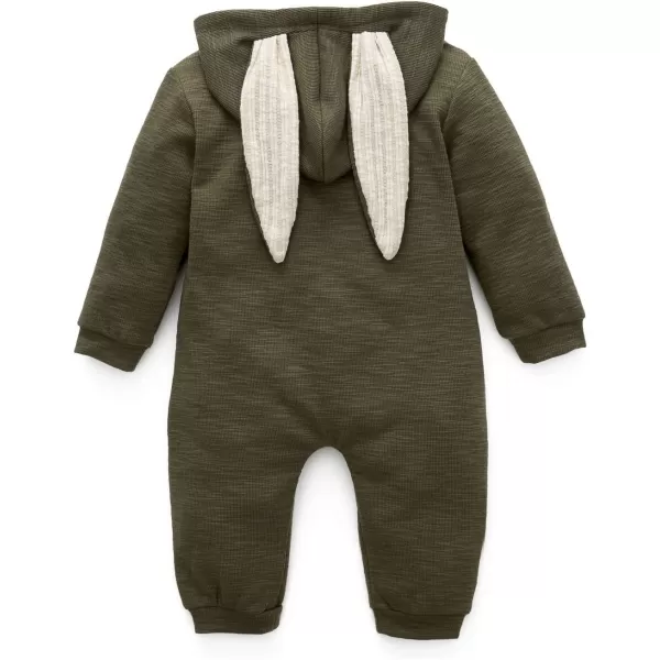 Simplee kids Animal Bunny Baby Easter Romper Long Ear Rabbit Hoodie Romper Jumpsuit with Zipper
