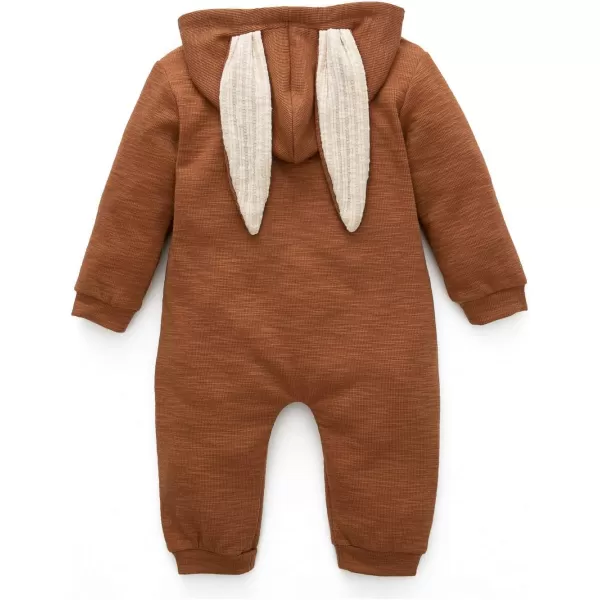 Simplee kids Animal Bunny Baby Easter Romper Long Ear Rabbit Hoodie Romper Jumpsuit with Zipper
