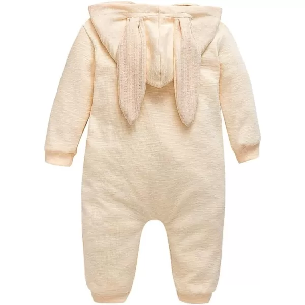 Simplee kids Animal Bunny Baby Easter Romper Long Ear Rabbit Hoodie Romper Jumpsuit with Zipper