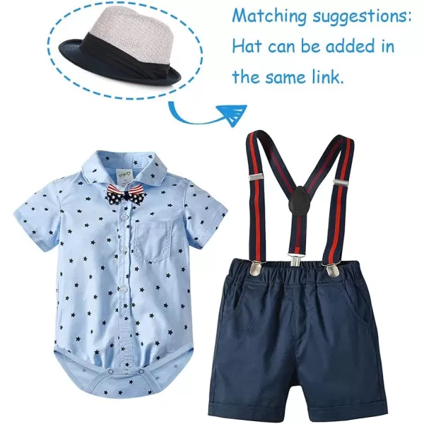 Simplee kids Baby Boy Gentleman Suit Wedding Formal Tuxedo Infant Boy Summer Short Sleeve Jumpsuit Romper and Tie Set