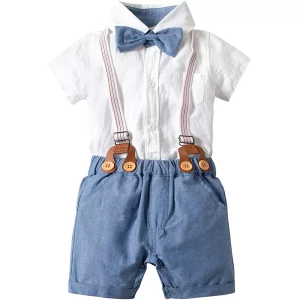 Simplee kids Baby Boy Gentleman Suit Wedding Formal Tuxedo Infant Boy Summer Short Sleeve Jumpsuit Romper and Tie Set