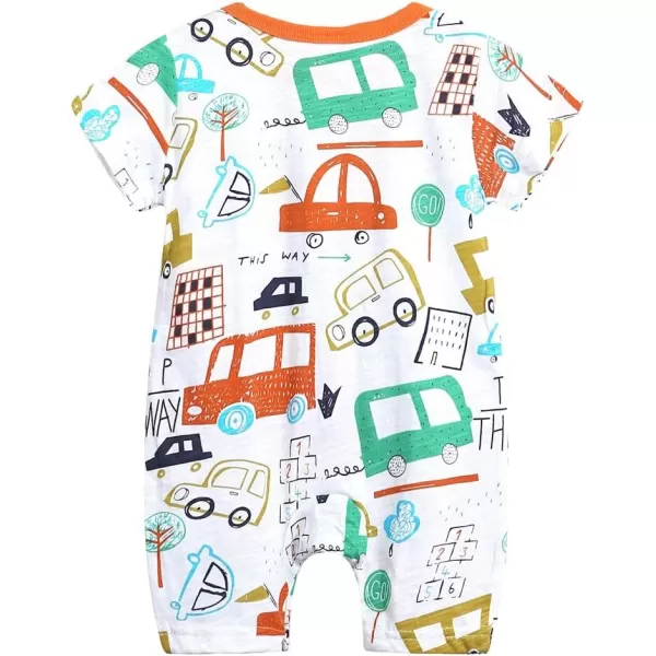 Simplee kids Baby Boy Outfits Short Sleeve Clothing Set Print Cartoon Baby Summer Romper