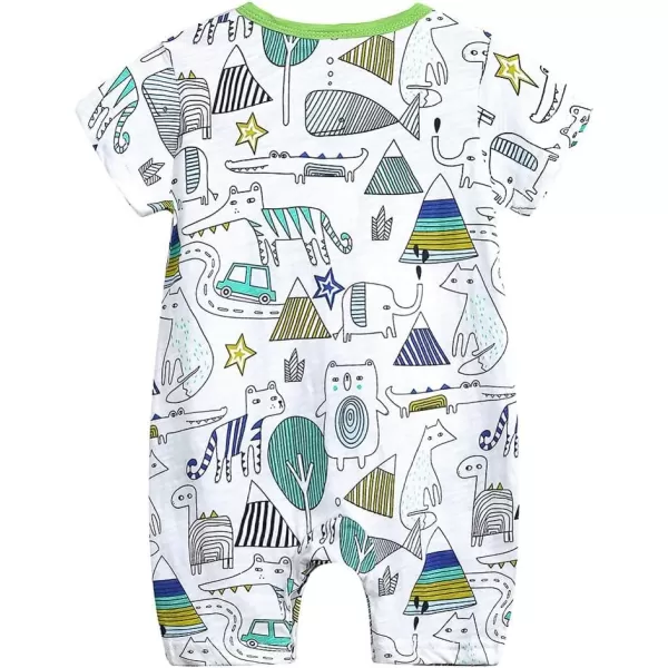 Simplee kids Baby Boy Outfits Short Sleeve Clothing Set Print Cartoon Baby Summer Romper