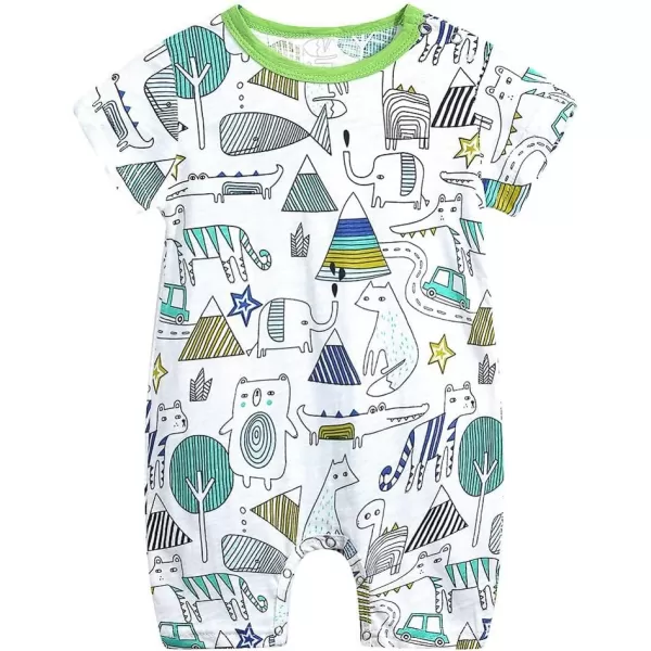 Simplee kids Baby Boy Outfits Short Sleeve Clothing Set Print Cartoon Baby Summer Romper
