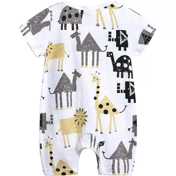 Simplee kids Baby Boy Outfits Short Sleeve Clothing Set Print Cartoon Baby Summer Romper