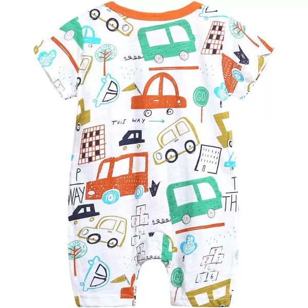 Simplee kids Baby Boy Outfits Short Sleeve Clothing Set Print Cartoon Baby Summer Romper