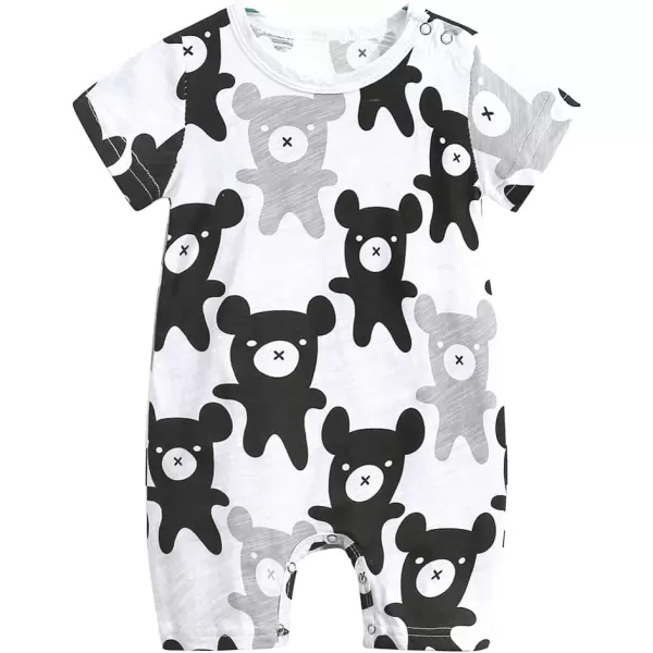 Simplee kids Baby Boy Outfits Short Sleeve Clothing Set Print Cartoon Baby Summer Romper