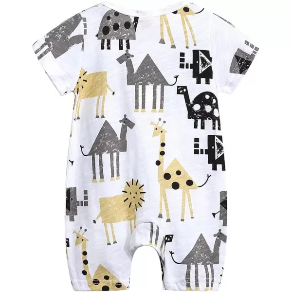 Simplee kids Baby Boy Outfits Short Sleeve Clothing Set Print Cartoon Baby Summer Romper