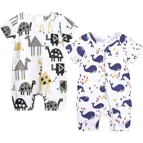 Simplee kids Baby Boy Outfits Short Sleeve Clothing Set Print Cartoon Baby Summer Romper