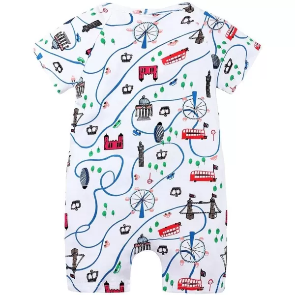 Simplee kids Baby Boy Outfits Short Sleeve Clothing Set Print Cartoon Baby Summer Romper
