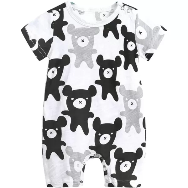 Simplee kids Baby Boy Outfits Short Sleeve Clothing Set Print Cartoon Baby Summer Romper