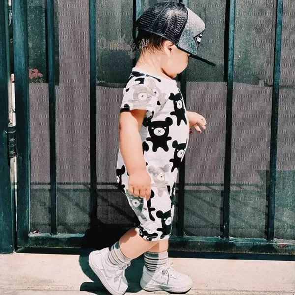 Simplee kids Baby Boy Outfits Short Sleeve Clothing Set Print Cartoon Baby Summer Romper