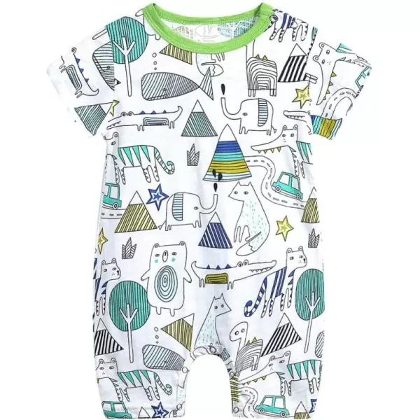 Simplee kids Baby Boy Outfits Short Sleeve Clothing Set Print Cartoon Baby Summer Romper
