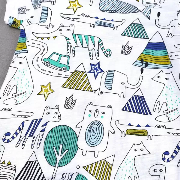 Simplee kids Baby Boy Outfits Short Sleeve Clothing Set Print Cartoon Baby Summer Romper