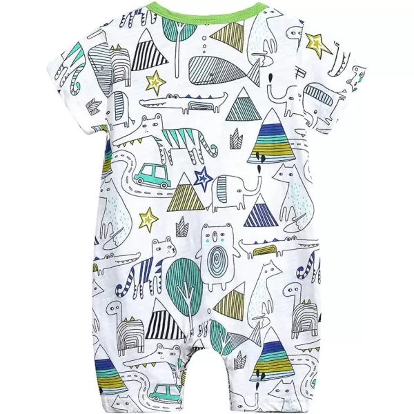 Simplee kids Baby Boy Outfits Short Sleeve Clothing Set Print Cartoon Baby Summer Romper
