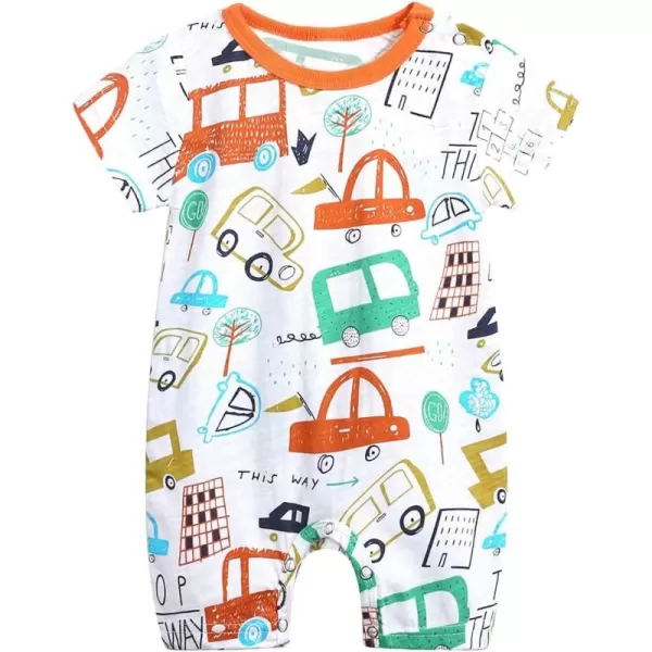Simplee kids Baby Boy Outfits Short Sleeve Clothing Set Print Cartoon Baby Summer Romper