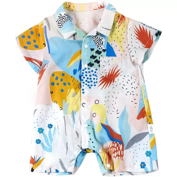 Simplee kids Baby Boy Outfits Short Sleeve Clothing Set Print Cartoon Baby Summer Romper