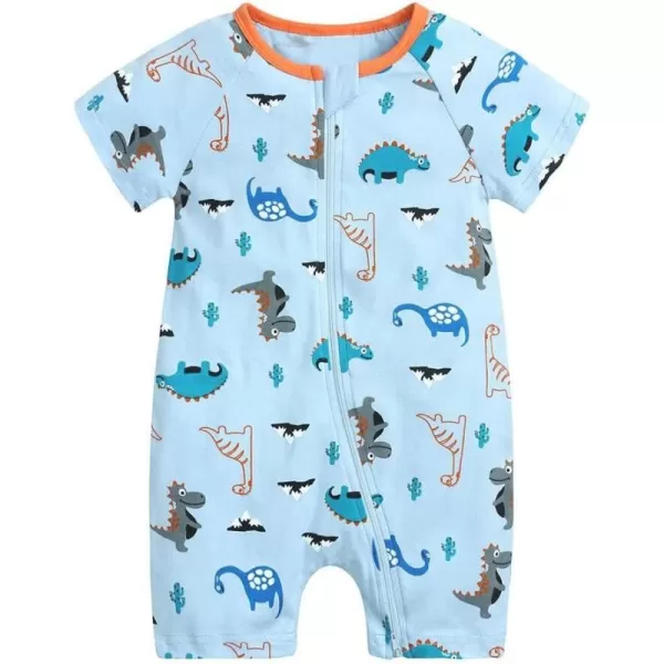 Simplee kids Baby Boy Outfits Short Sleeve Clothing Set Print Cartoon Baby Summer Romper)