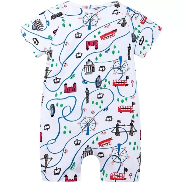 Simplee kids Baby Boy Outfits Short Sleeve Clothing Set Print Cartoon Baby Summer Romper