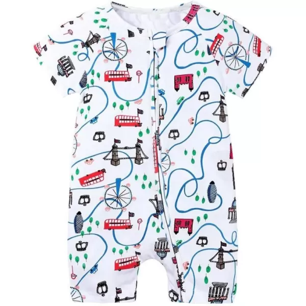 Simplee kids Baby Boy Outfits Short Sleeve Clothing Set Print Cartoon Baby Summer Romper