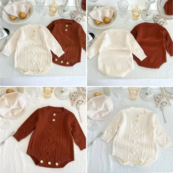 Simplee kids Baby Boys’ Girls’ Knitted Romper Jumpsuit Long Sleeve Onesie Bodysuits One Piece Outfits Sweater