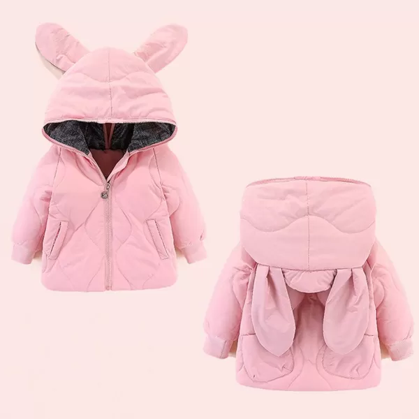 Simplee kids Baby Boys Girls Winter Warm Snowsuits Outfits 2PCS Bunny Puffer Down Jacket Coat+Bib Pants Set for Toddler 2-5T
