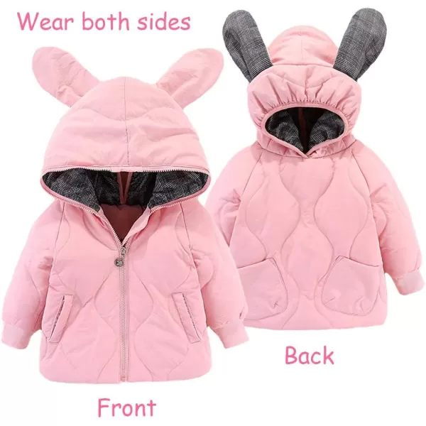 Simplee kids Baby Boys Girls Winter Warm Snowsuits Outfits 2PCS Bunny Puffer Down Jacket Coat+Bib Pants Set for Toddler 2-5T