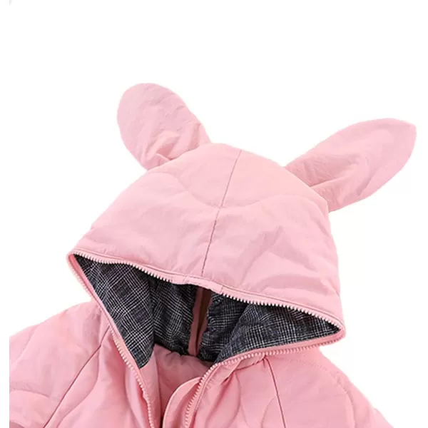 Simplee kids Baby Boys Girls Winter Warm Snowsuits Outfits 2PCS Bunny Puffer Down Jacket Coat+Bib Pants Set for Toddler 2-5T