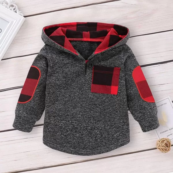 Simplee kids Baby Boys and Girls Winter Fall Plaid Hoodie and Pants Clothes Set