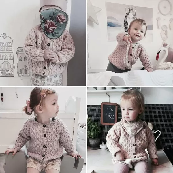 Simplee kids Baby Cardigan Cable Knit Toddler Cardigan Long Sleeve Fall Winter Open Front Knit Sweater
