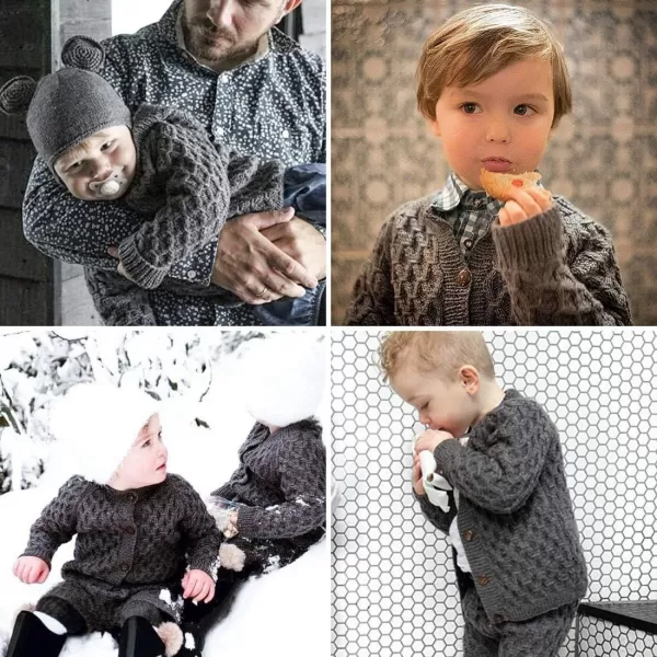 Simplee kids Baby Cardigan Cable Knit Toddler Cardigan Long Sleeve Fall Winter Open Front Knit Sweater