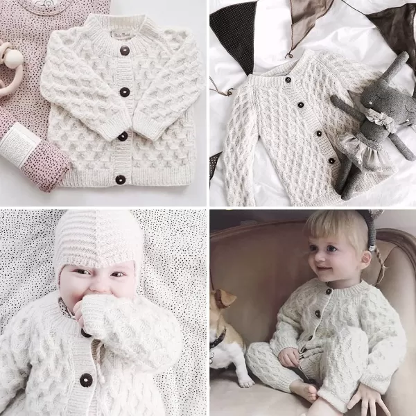 Simplee kids Baby Cardigan Cable Knit Toddler Cardigan Long Sleeve Fall Winter Open Front Knit Sweater