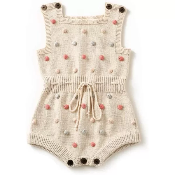 Simplee kids Baby Girl Kint Romper Fall Sleeveless Pompoms Rompers Newborn Little Girl Overall Jumpsuit Outfits