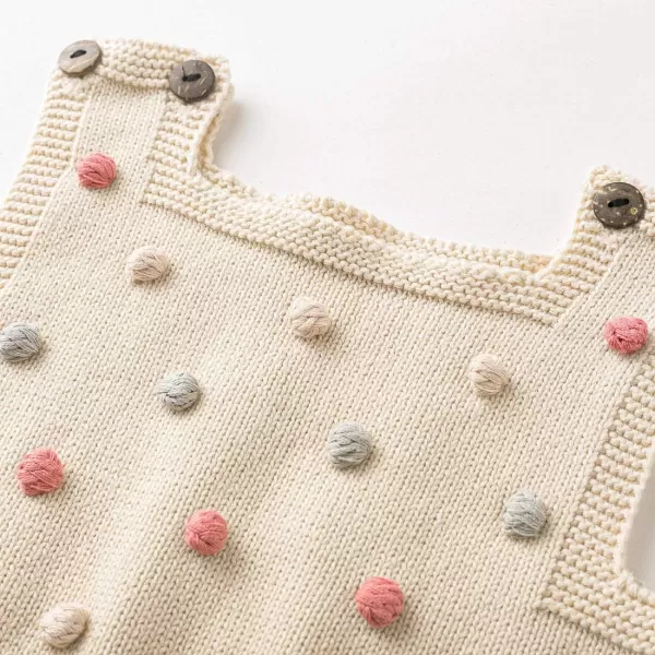 Simplee kids Baby Girl Kint Romper Fall Sleeveless Pompoms Rompers Newborn Little Girl Overall Jumpsuit Outfits