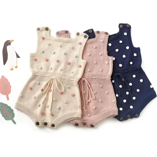 Simplee kids Baby Girl Kint Romper Fall Sleeveless Pompoms Rompers Newborn Little Girl Overall Jumpsuit Outfits